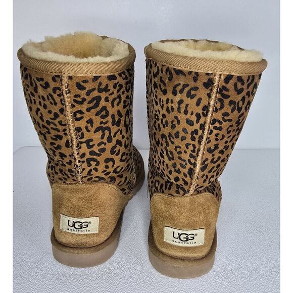 UGG Classic Short Rosette Animal Print Leopard SIZE 6 brown boots 1006072 - Picture 7 of 9